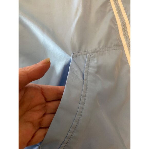 Eddie Bauer Pale Blue Lightweight Jacket Hood Front Pockets Full Zip Large - Picture 7 of 11